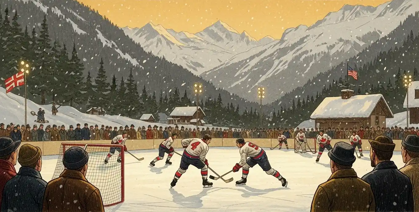Canada vs USA ice hockey final at the 1924 Chamonix Olympics