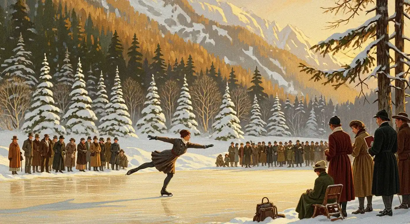 Figure skating performed outdoors at the 1924 Chamonix Olympics